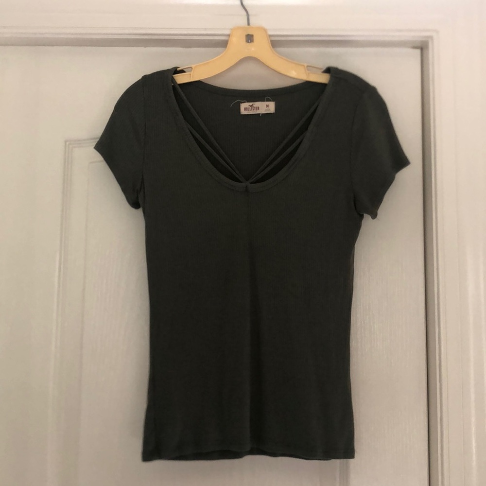 Holister Navy Green Tee